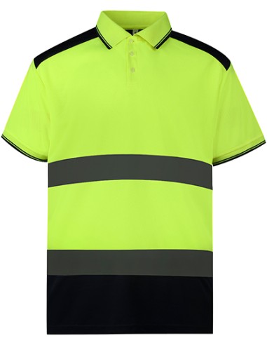 Y-HVJ220-Hi-Vis Two-Tone Polo